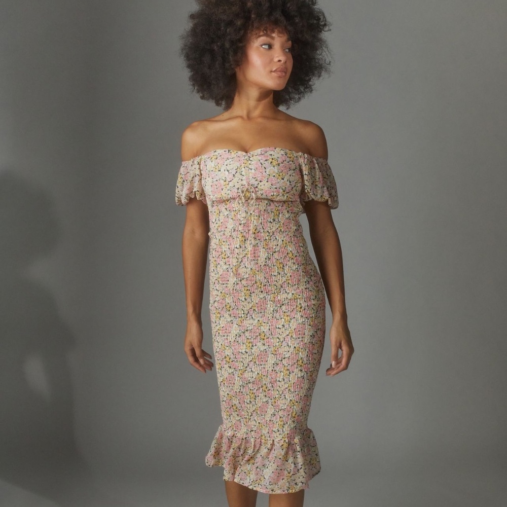 Off the shoulder midi dress